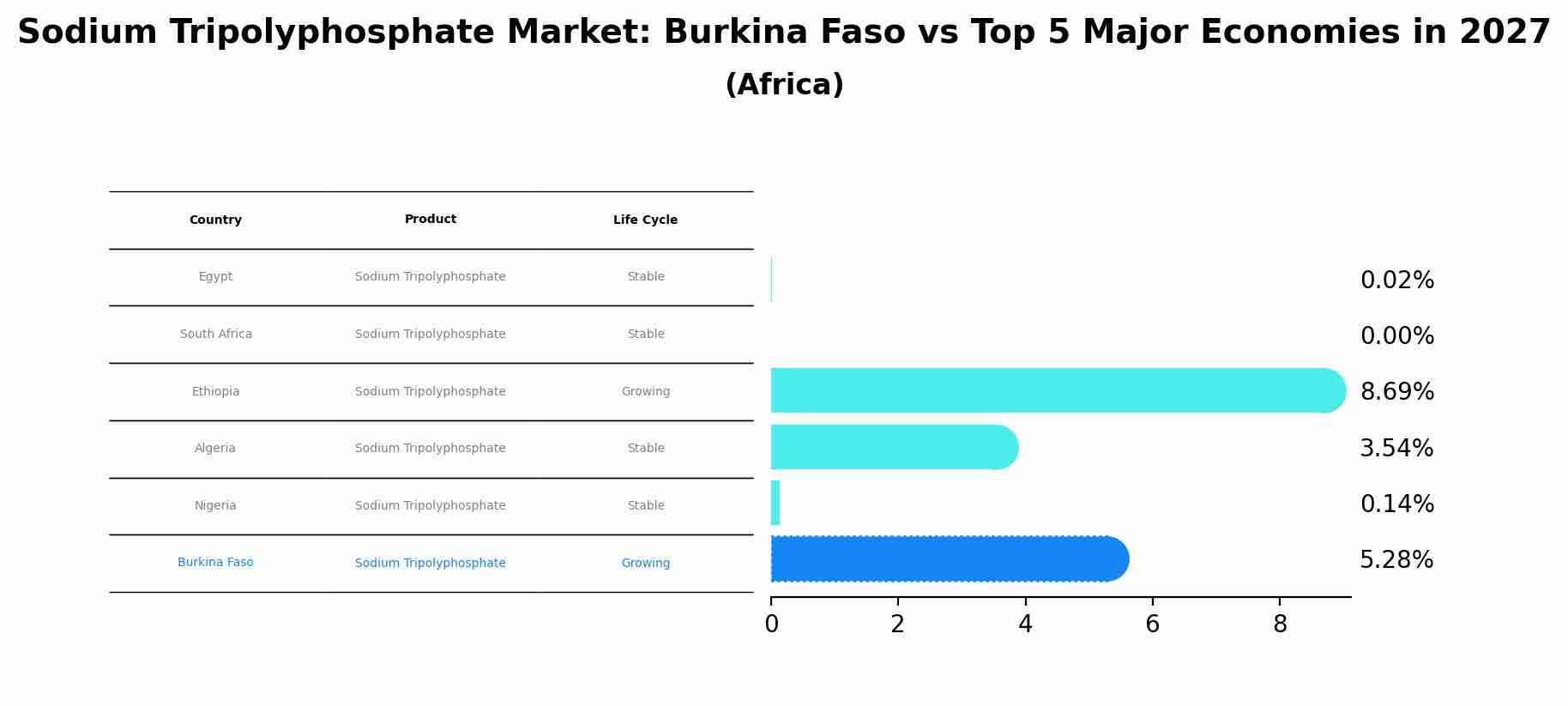 Sodium Tripolyphosphate Market: Burkina Faso vs Top 5 Major Economies in 2027 (Africa)