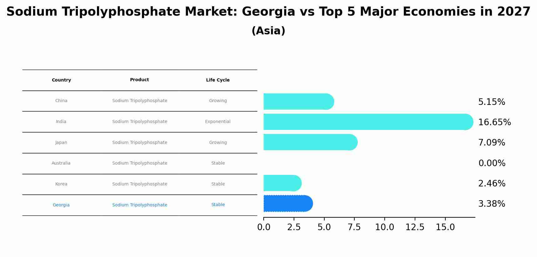 Sodium Tripolyphosphate Market: Georgia vs Top 5 Major Economies in 2027 (Asia)