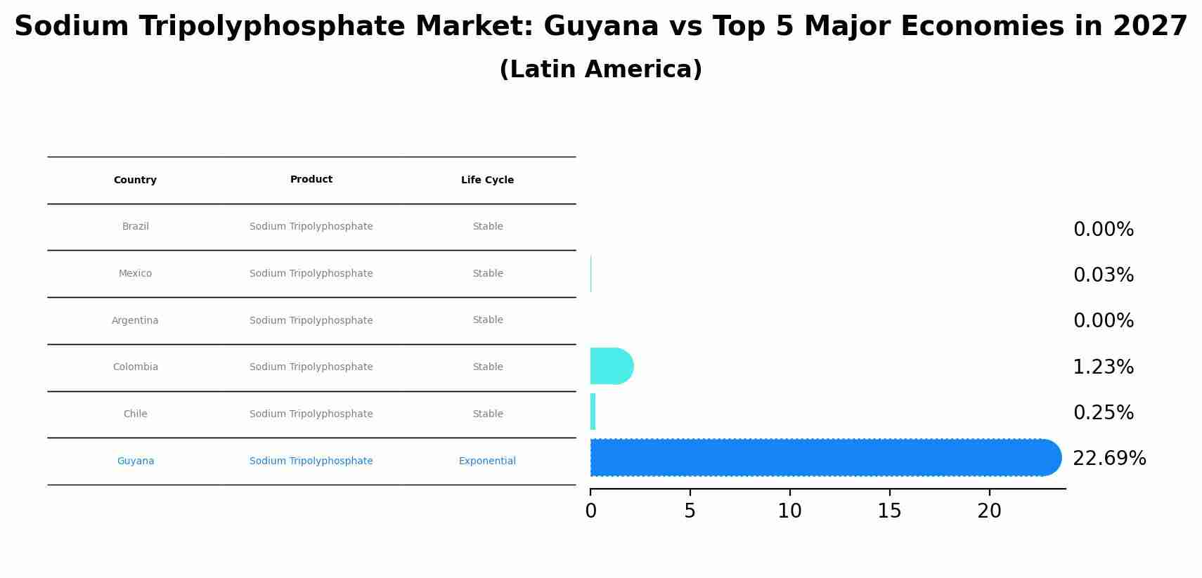 Sodium Tripolyphosphate Market: Guyana vs Top 5 Major Economies in 2027 (Latin America)