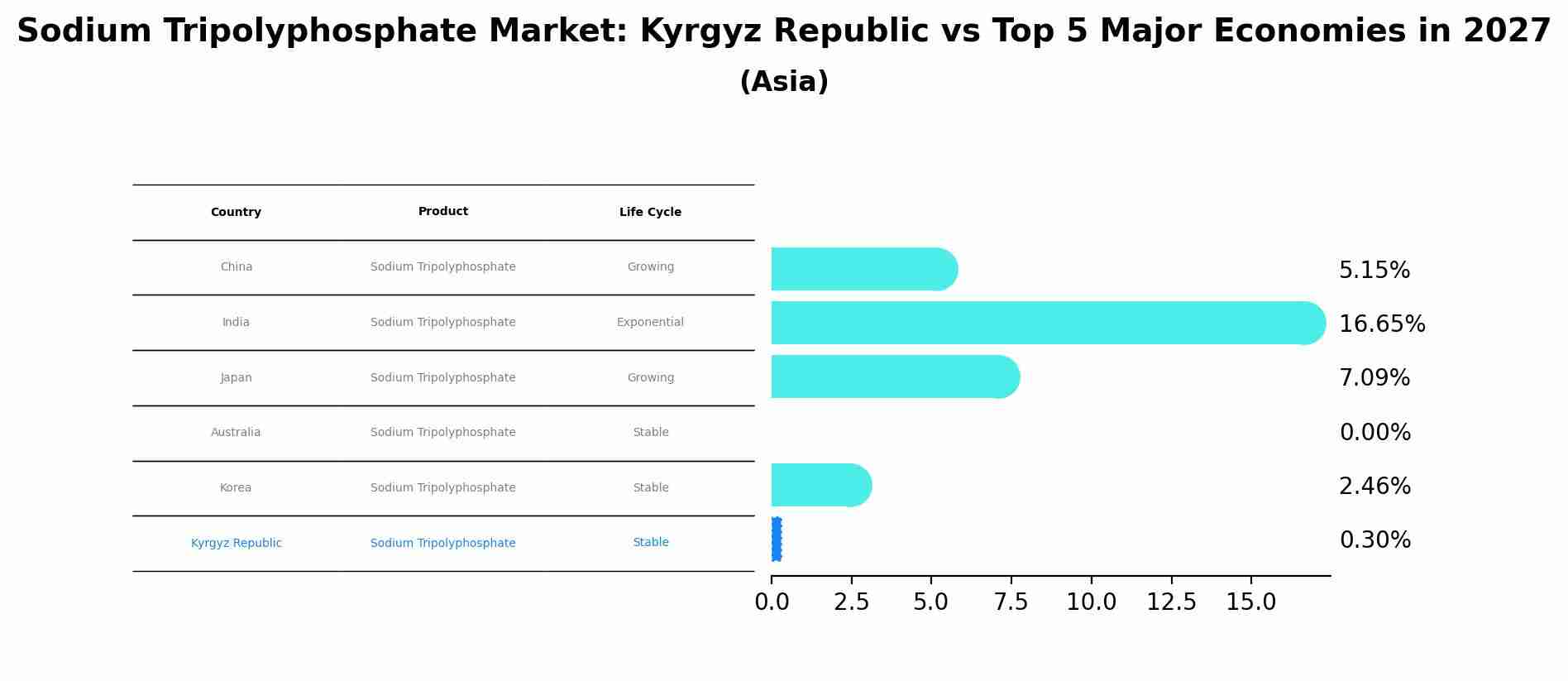 Sodium Tripolyphosphate Market: Kyrgyz Republic vs Top 5 Major Economies in 2027 (Asia)
