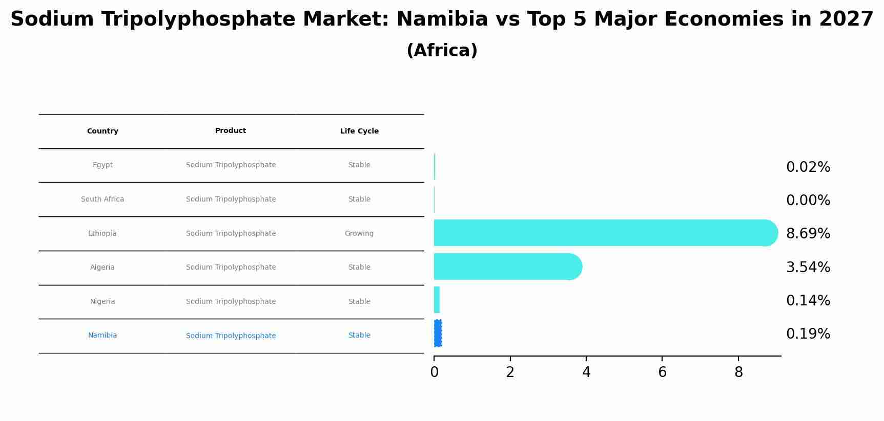 Sodium Tripolyphosphate Market: Namibia vs Top 5 Major Economies in 2027 (Africa)