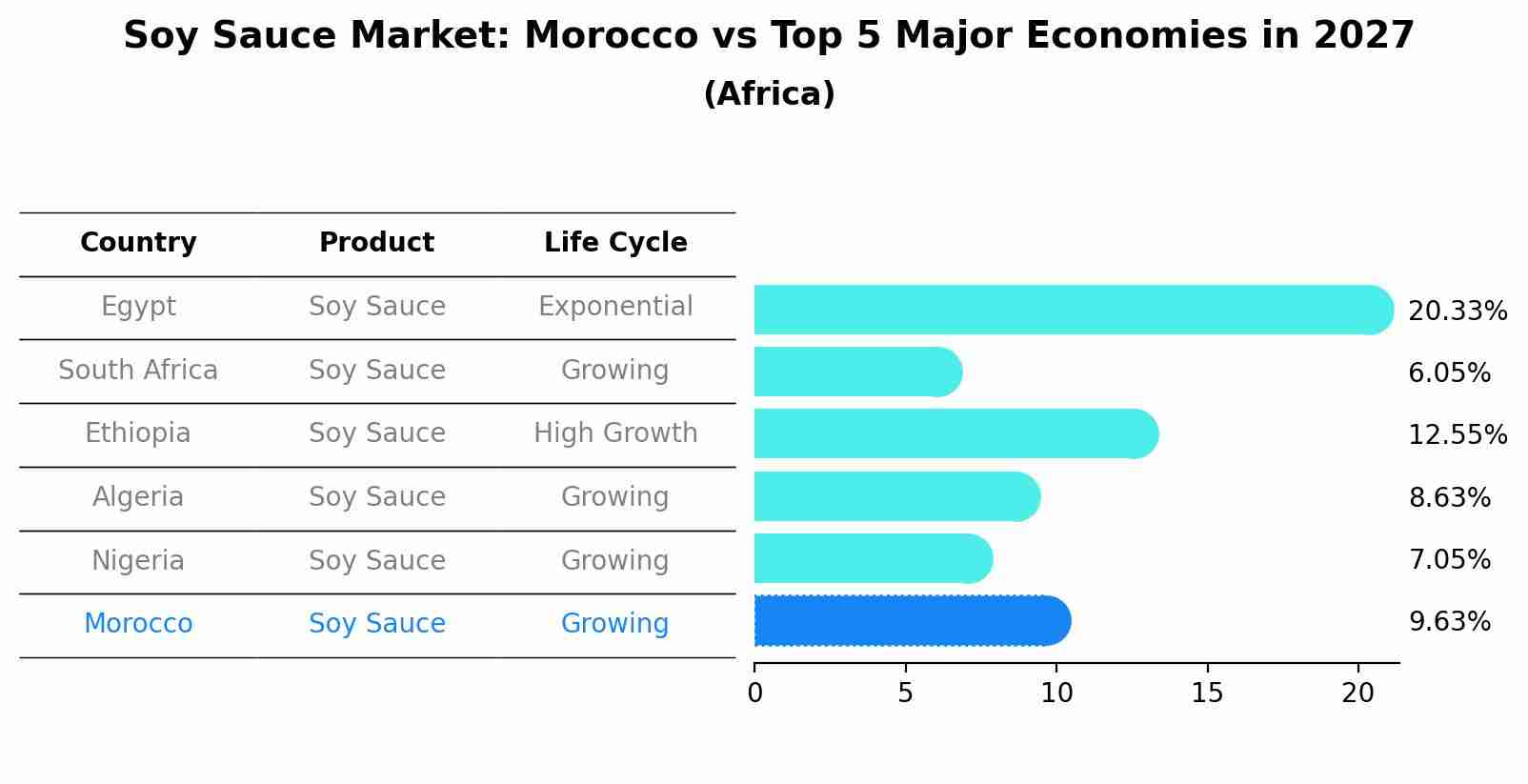 Soy Sauce Market: Morocco vs Top 5 Major Economies in 2027 (Africa)