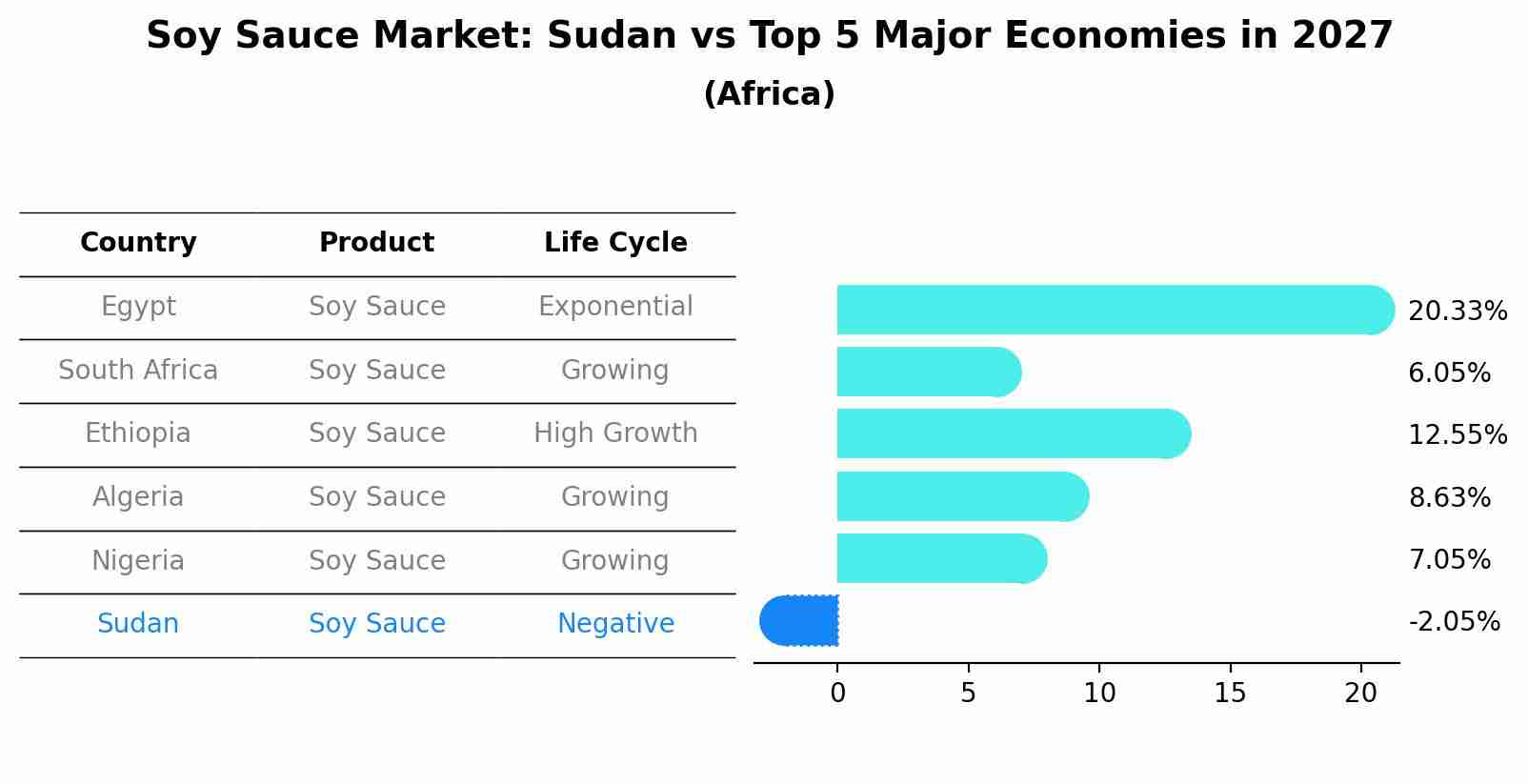 Soy Sauce Market: Sudan vs Top 5 Major Economies in 2027 (Africa)