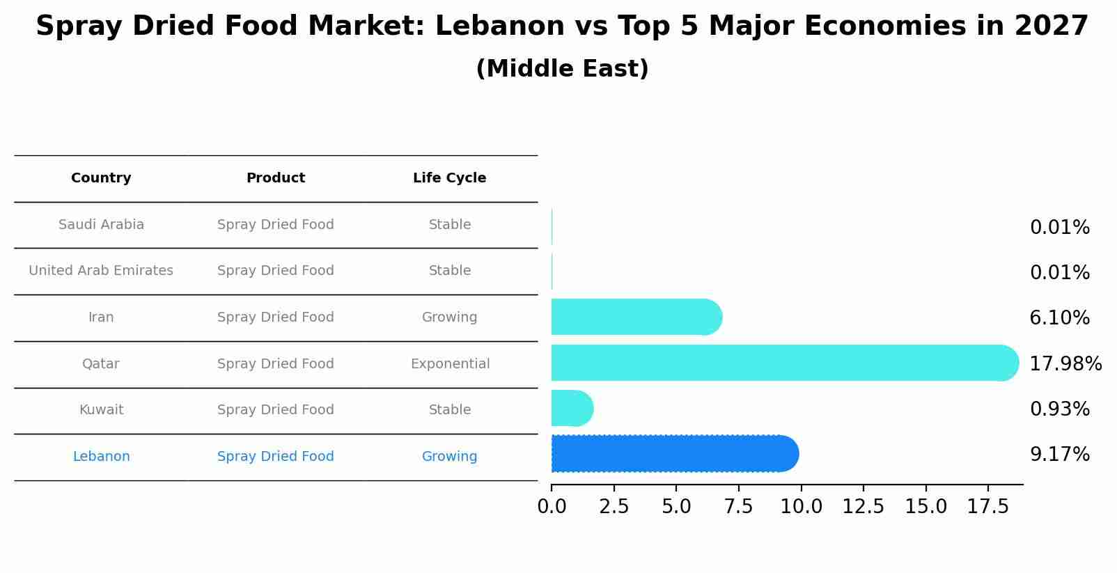 Spray Dried Food Market: Lebanon vs Top 5 Major Economies in 2027 (Middle East)