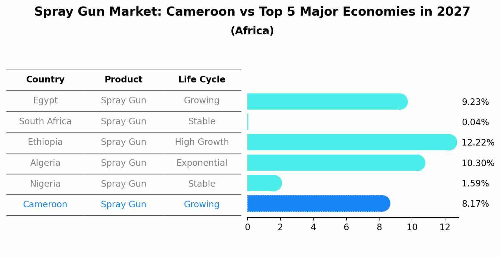 Spray Gun Market: Cameroon vs Top 5 Major Economies in 2027 (Africa)