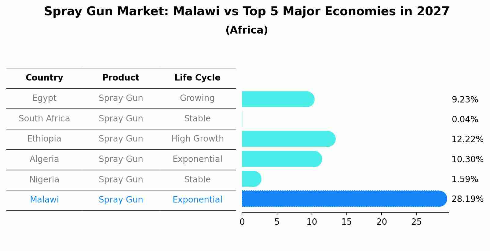 Spray Gun Market: Malawi vs Top 5 Major Economies in 2027 (Africa)
