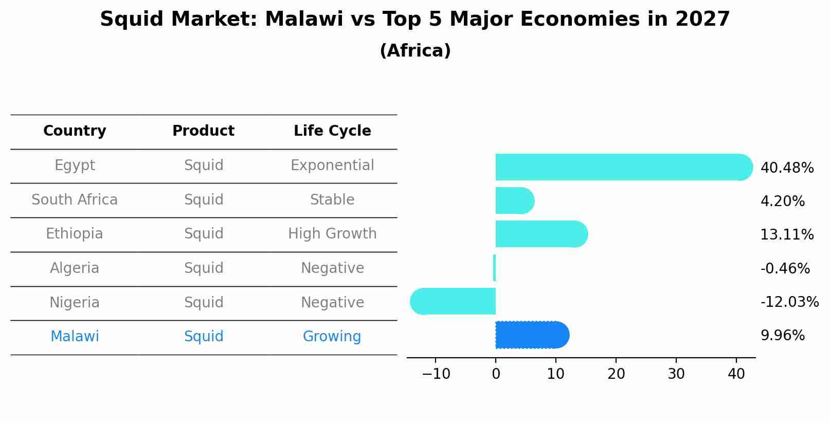Squid Market: Malawi vs Top 5 Major Economies in 2027 (Africa)