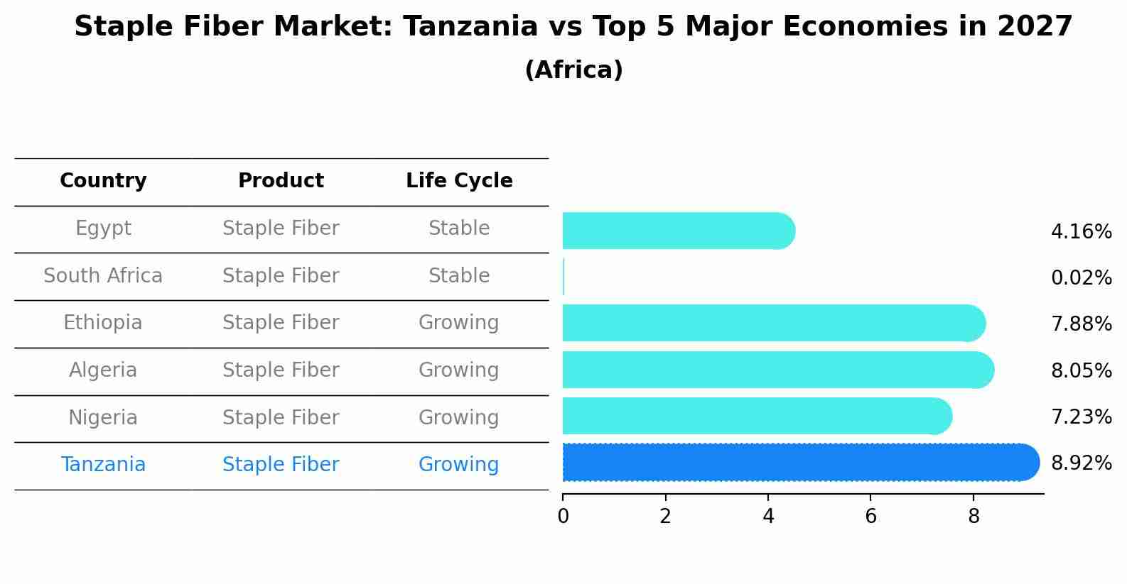 Staple Fiber Market: Tanzania vs Top 5 Major Economies in 2027 (Africa)