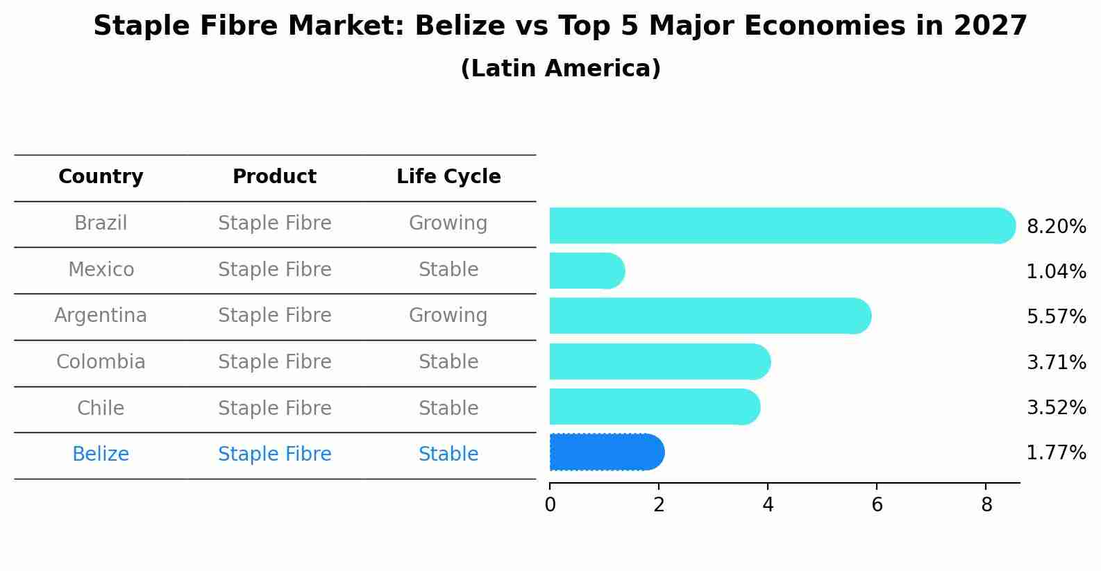 Staple Fibre Market: Belize vs Top 5 Major Economies in 2027 (Latin America)