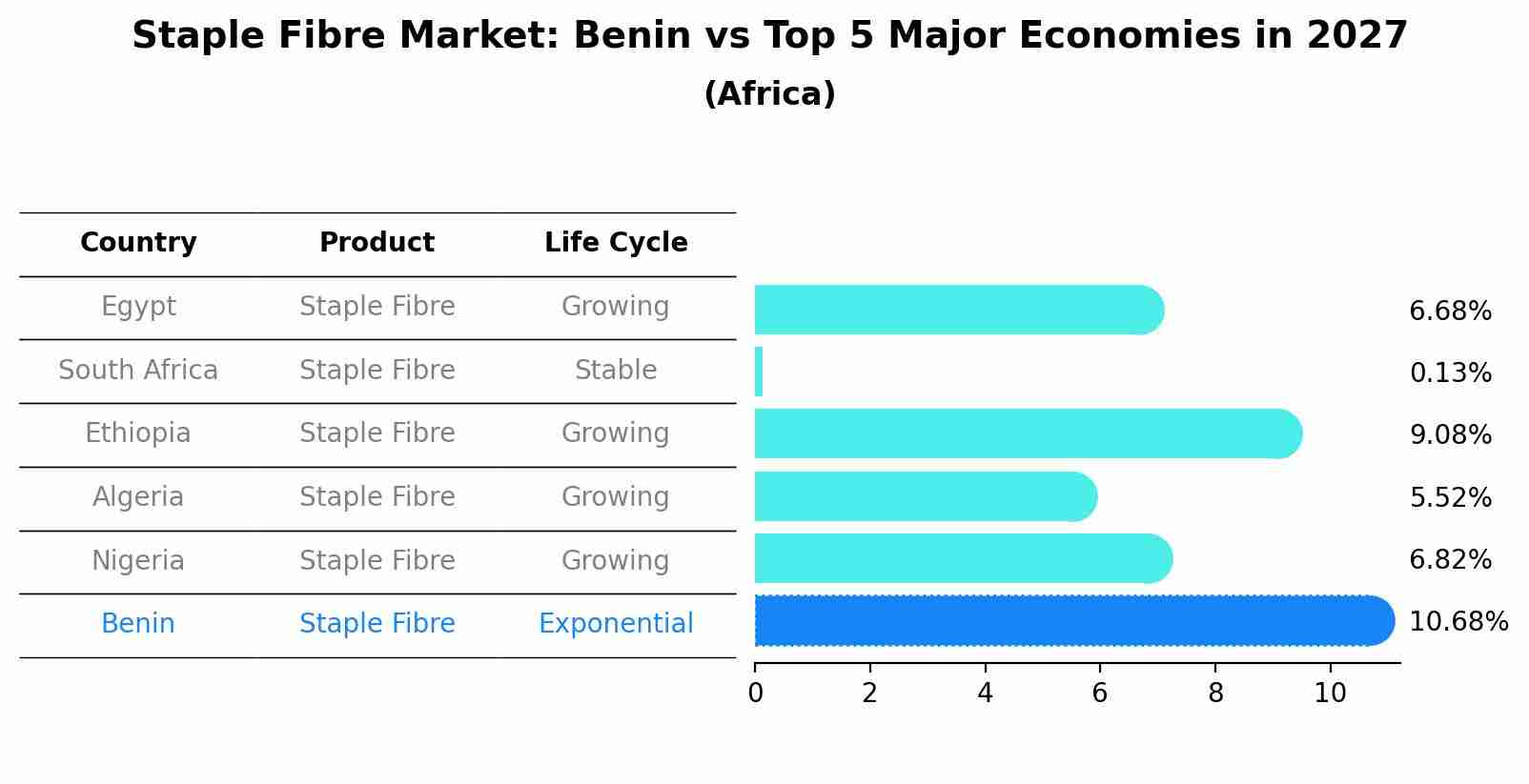 Staple Fibre Market: Benin vs Top 5 Major Economies in 2027 (Africa)
