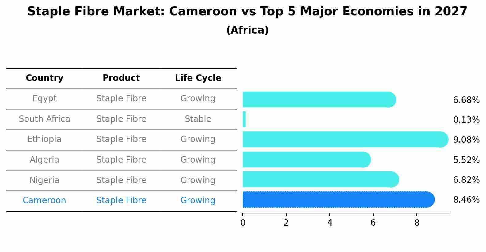 Staple Fibre Market: Cameroon vs Top 5 Major Economies in 2027 (Africa)