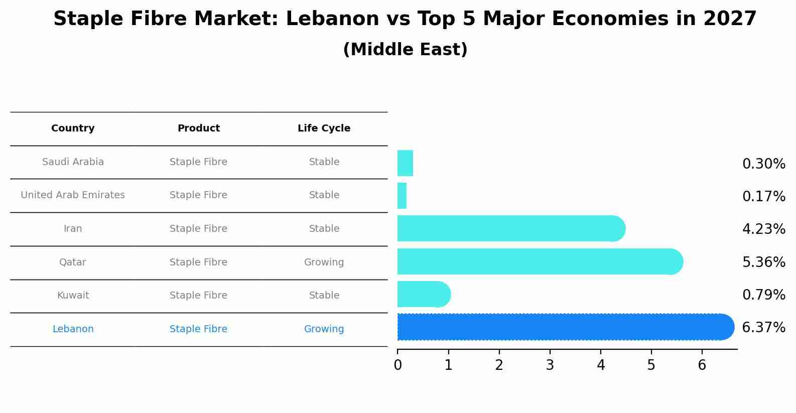 Staple Fibre Market: Lebanon vs Top 5 Major Economies in 2027 (Middle East)