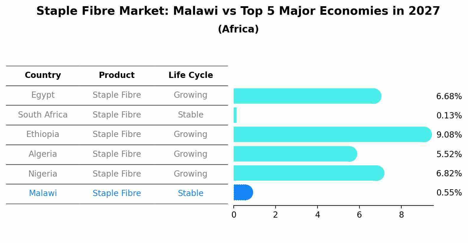 Staple Fibre Market: Malawi vs Top 5 Major Economies in 2027 (Africa)