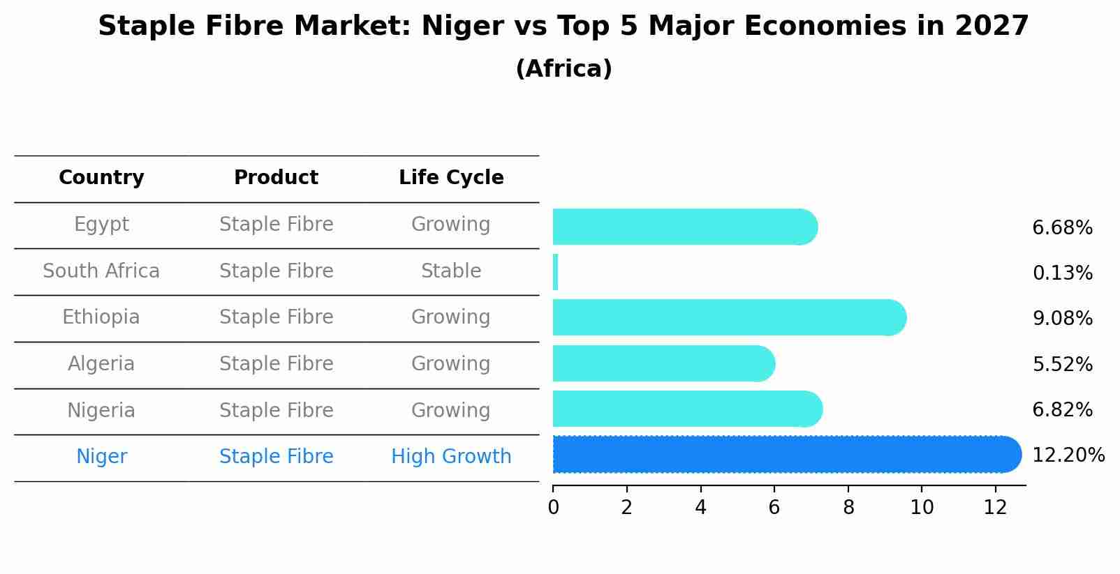 Staple Fibre Market: Niger vs Top 5 Major Economies in 2027 (Africa)