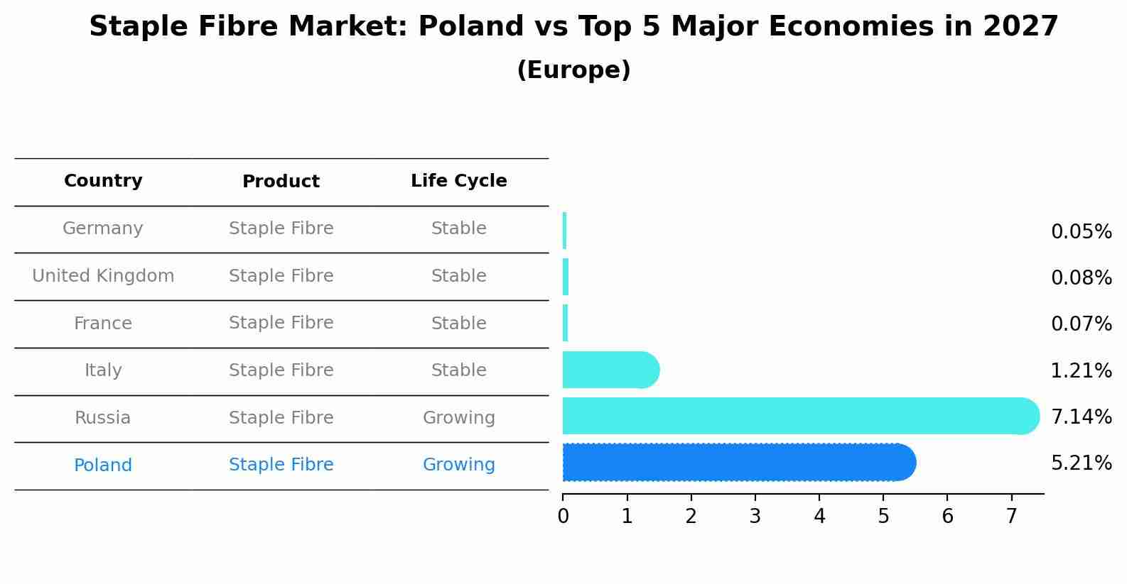 Staple Fibre Market: Poland vs Top 5 Major Economies in 2027 (Europe)
