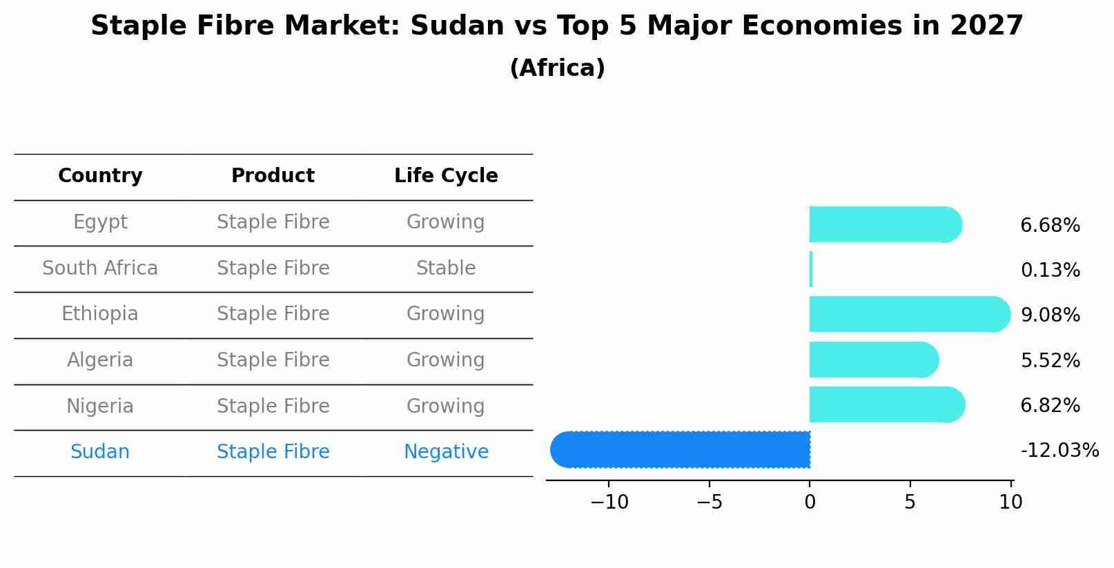Staple Fibre Market: Sudan vs Top 5 Major Economies in 2027 (Africa)