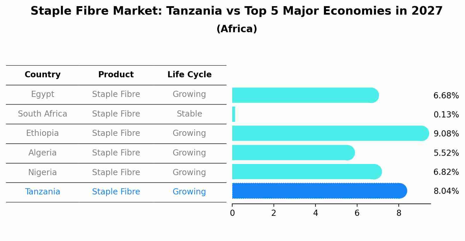 Staple Fibre Market: Tanzania vs Top 5 Major Economies in 2027 (Africa)