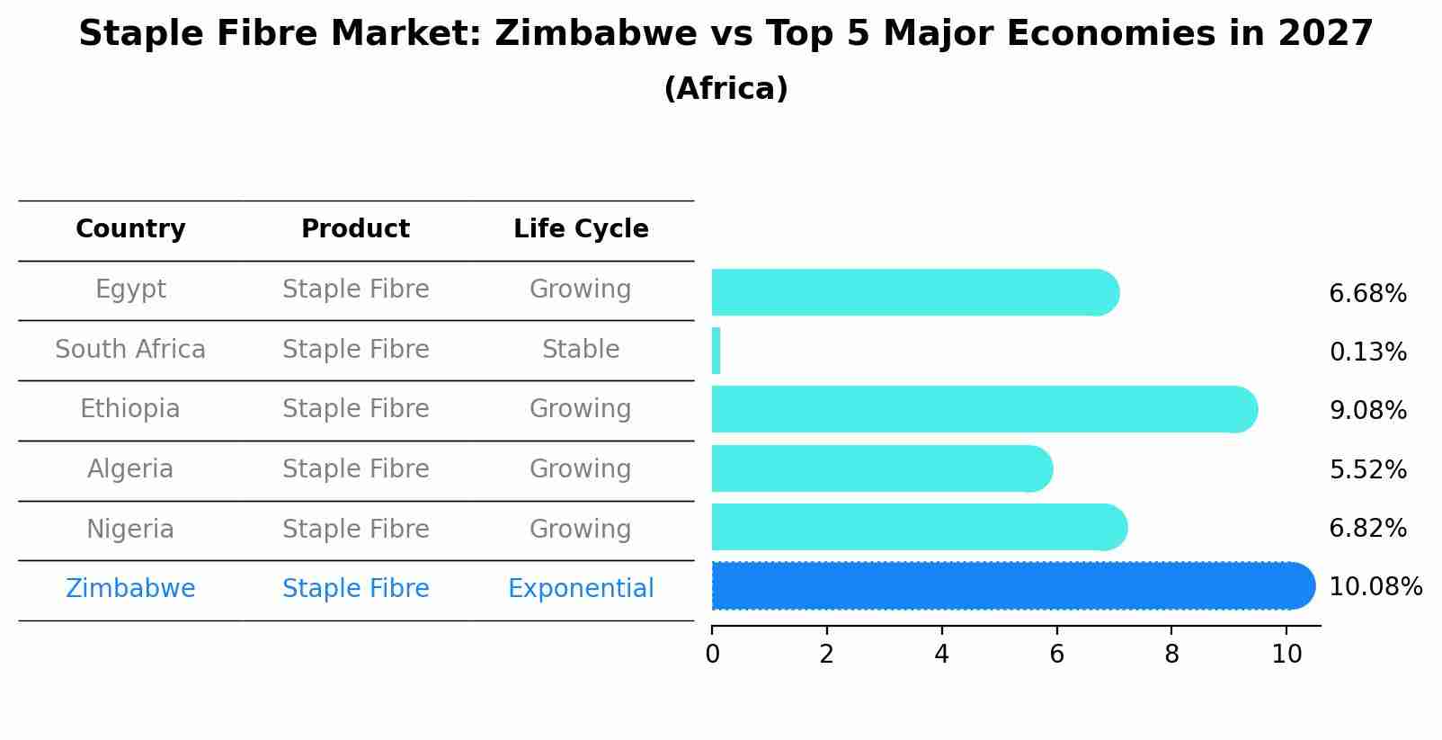 Staple Fibre Market: Zimbabwe vs Top 5 Major Economies in 2027 (Africa)
