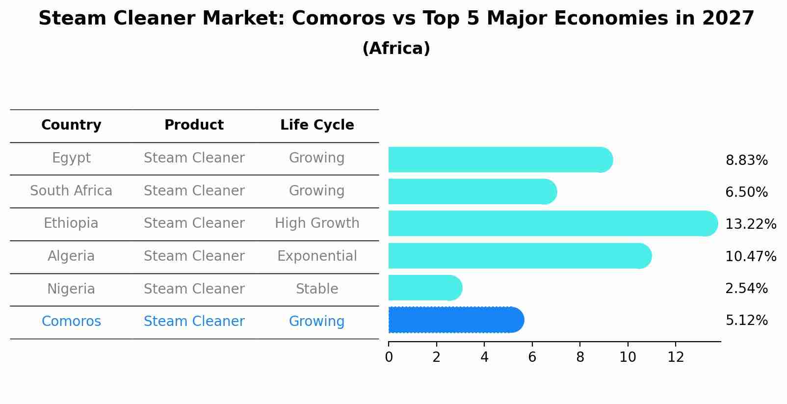 Steam Cleaner Market: Comoros vs Top 5 Major Economies in 2027 (Africa)