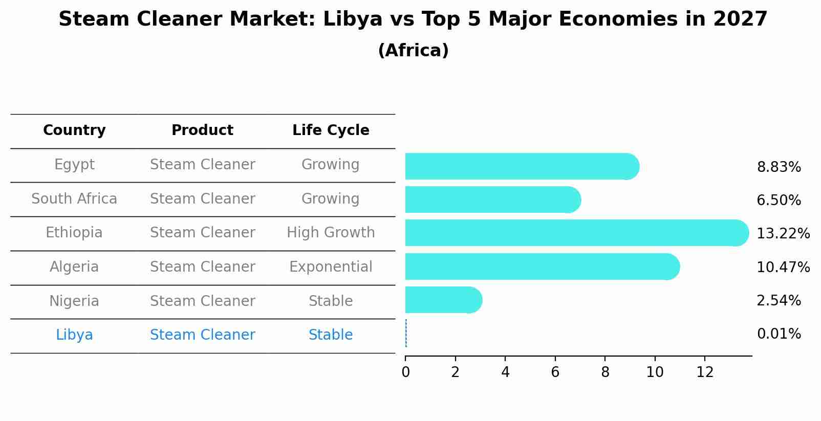 Steam Cleaner Market: Libya vs Top 5 Major Economies in 2027 (Africa)