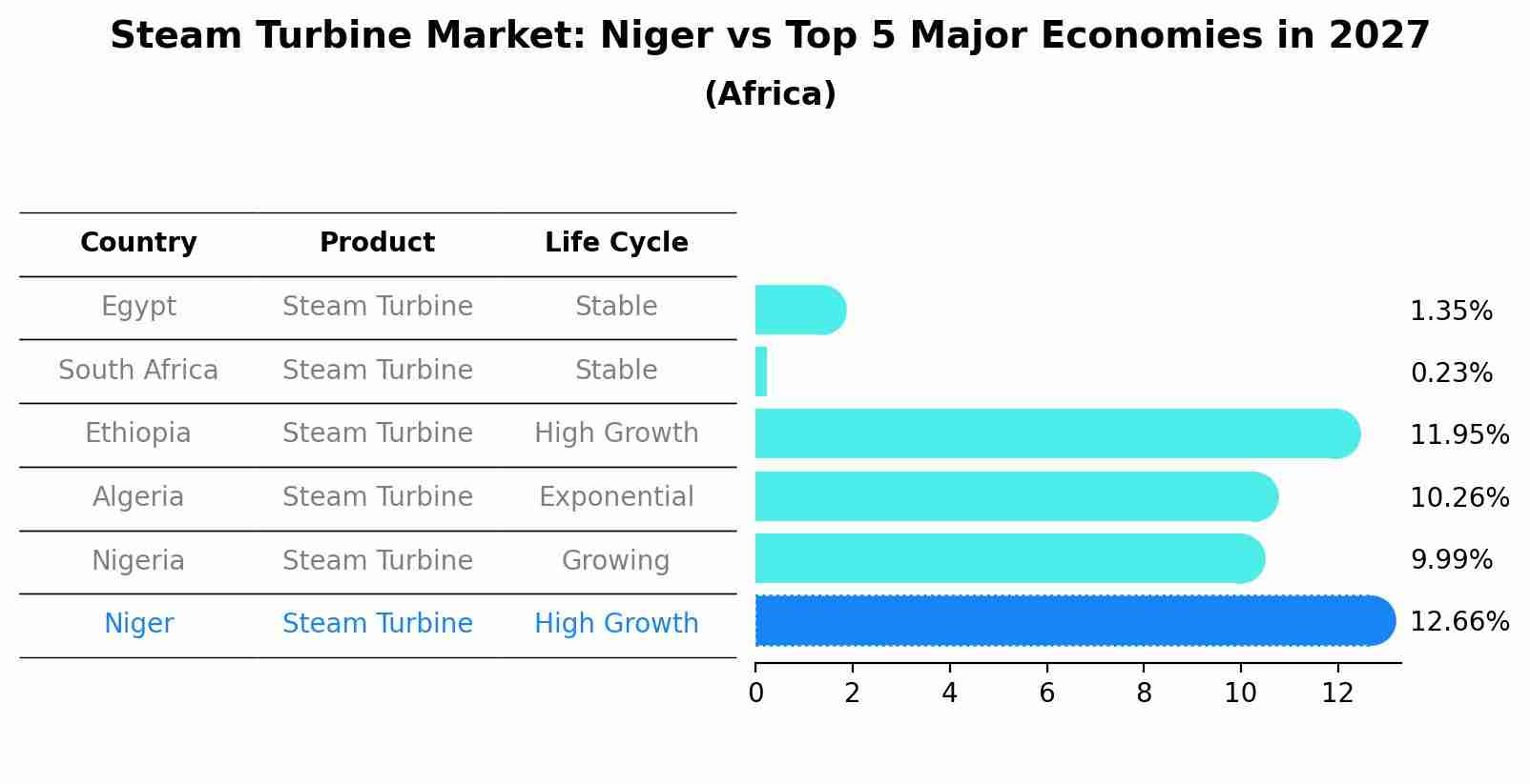 Steam Turbine Market: Niger vs Top 5 Major Economies in 2027 (Africa)