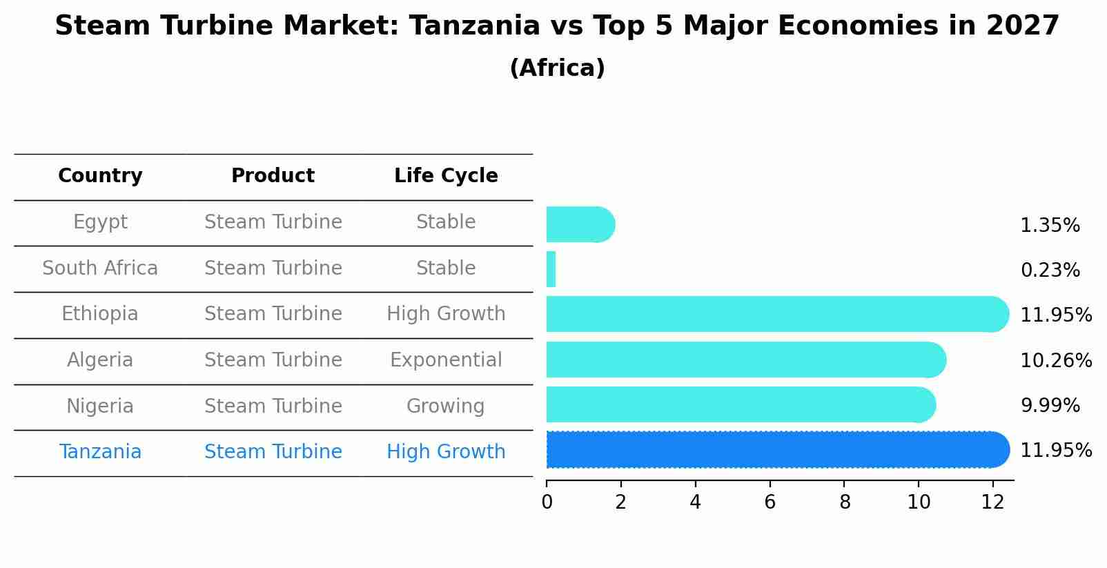 Steam Turbine Market: Tanzania vs Top 5 Major Economies in 2027 (Africa)