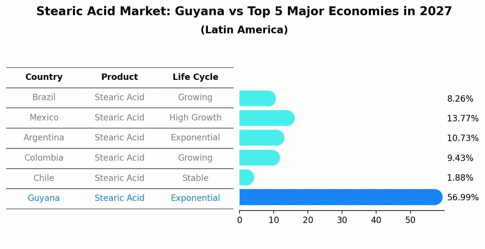 Stearic Acid Market: Guyana vs Top 5 Major Economies in 2027 (Latin America)