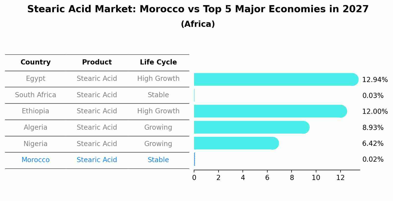 Stearic Acid Market: Morocco vs Top 5 Major Economies in 2027 (Africa)