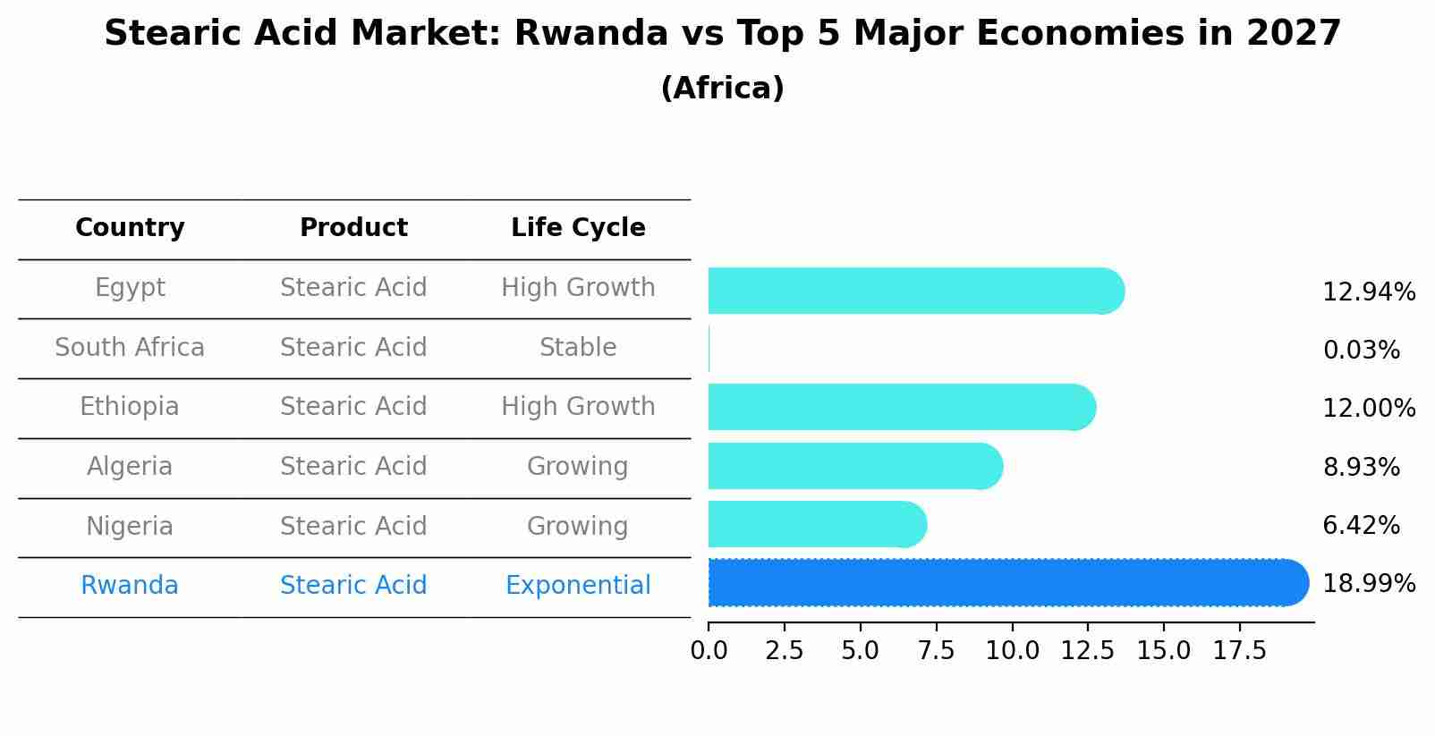 Stearic Acid Market: Rwanda vs Top 5 Major Economies in 2027 (Africa)