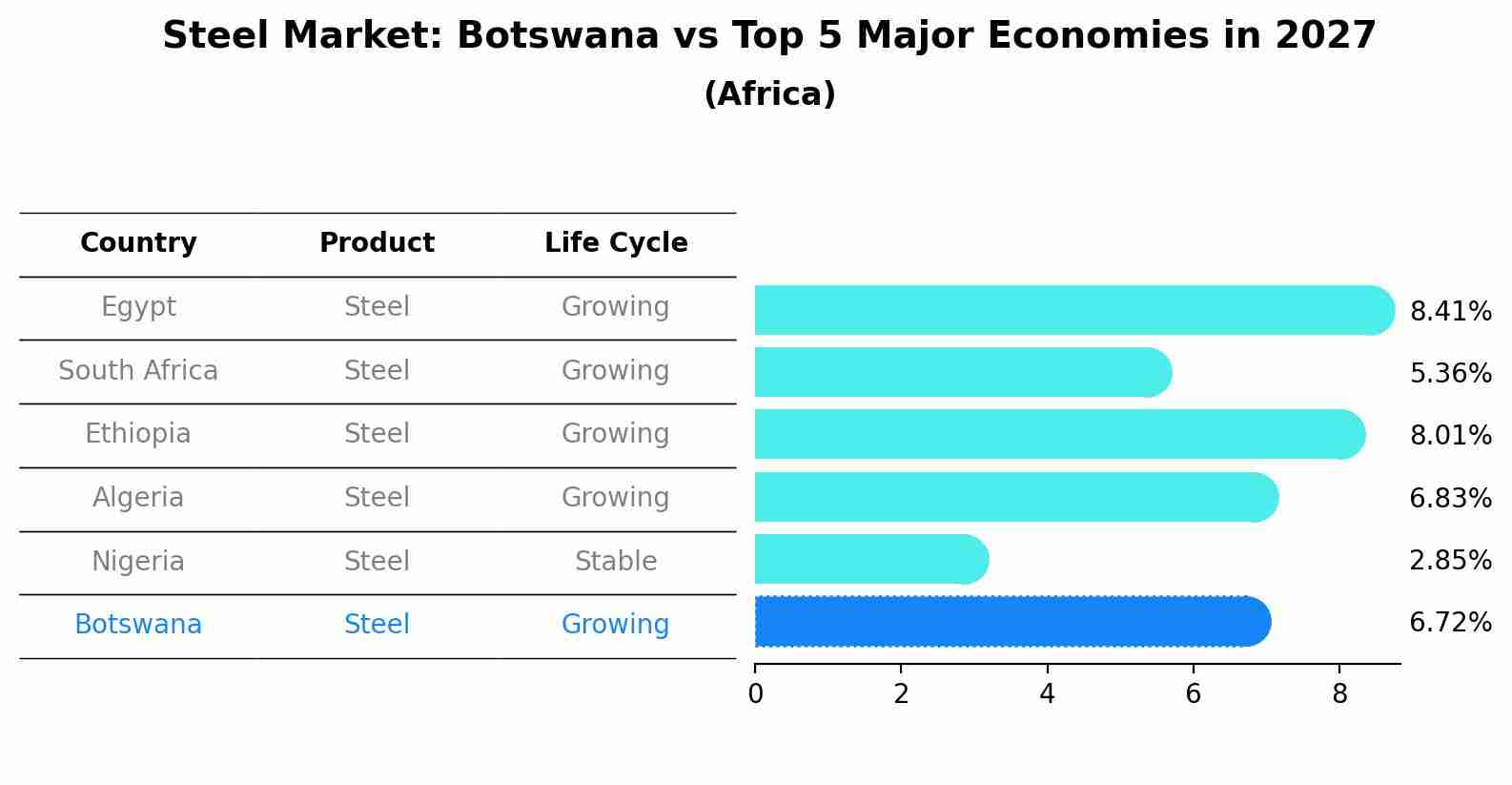 Steel Market: Botswana vs Top 5 Major Economies in 2027 (Africa)