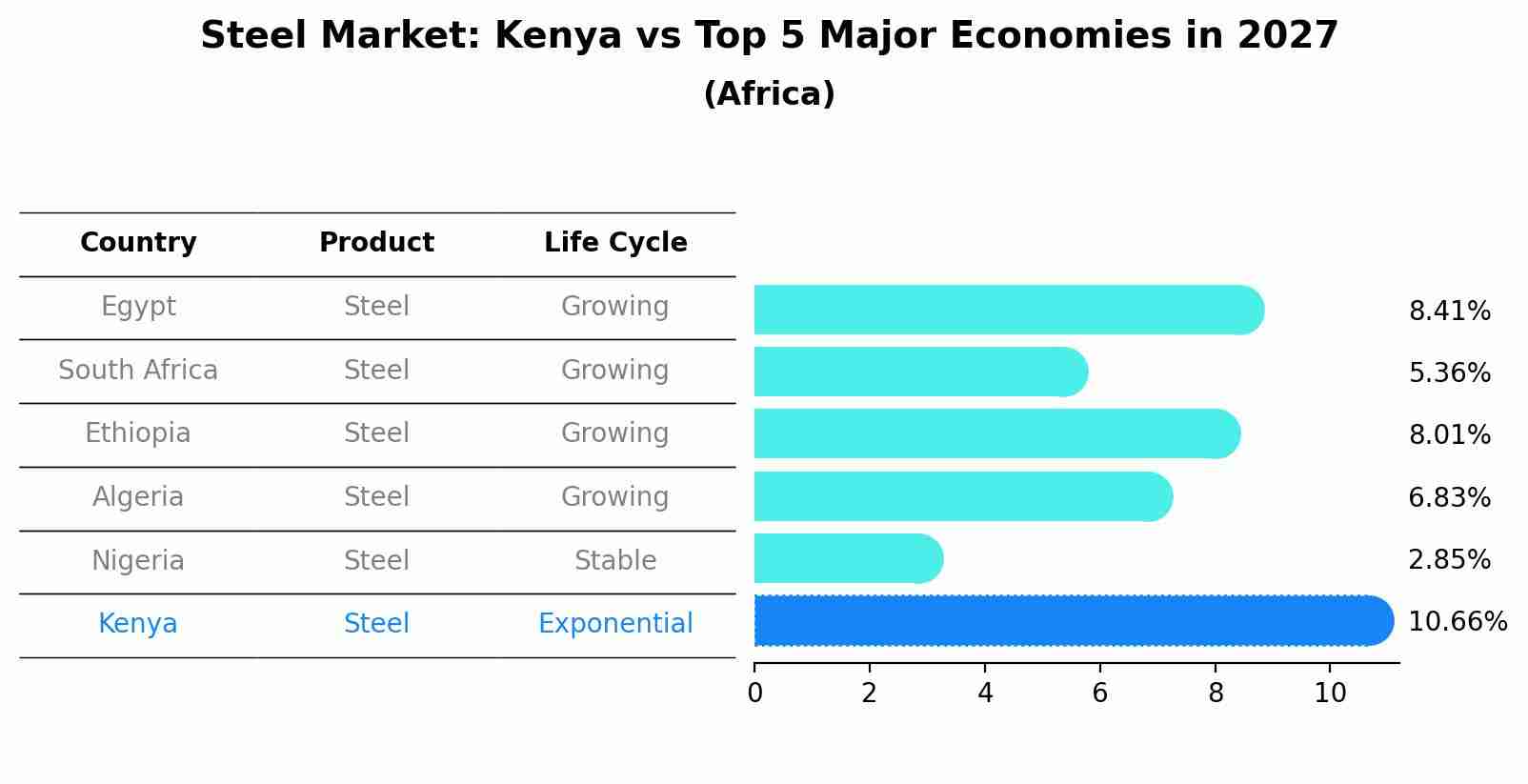 Steel Market: Kenya vs Top 5 Major Economies in 2027 (Africa)