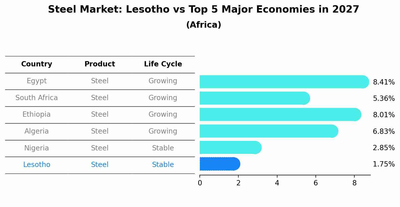 Steel Market: Lesotho vs Top 5 Major Economies in 2027 (Africa)