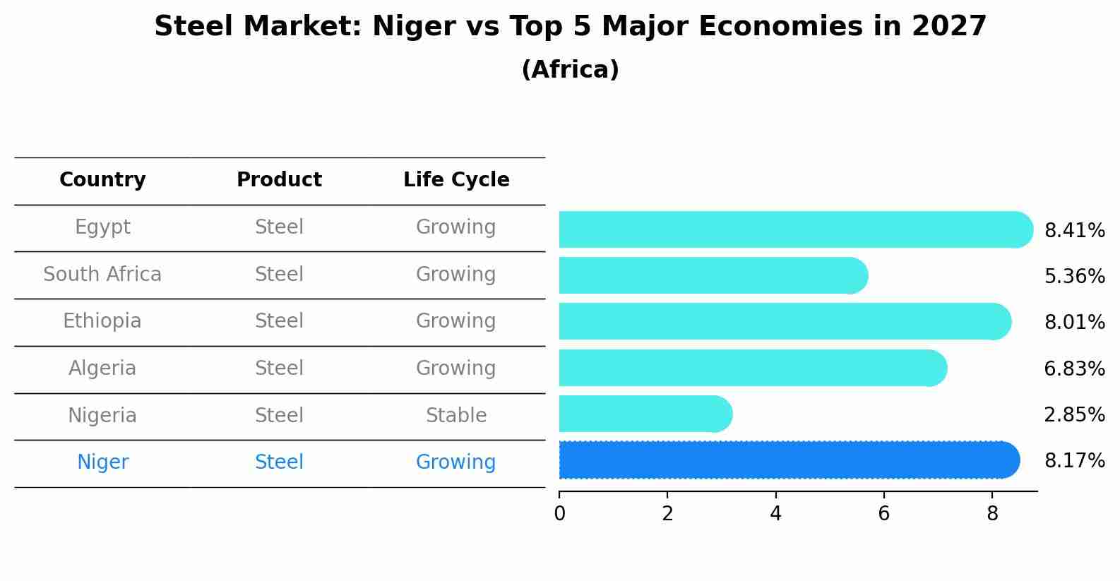 Steel Market: Niger vs Top 5 Major Economies in 2027 (Africa)
