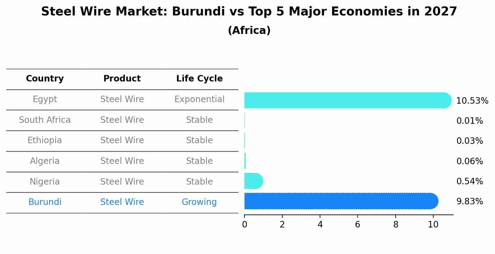 Steel Wire Market: Burundi vs Top 5 Major Economies in 2027 (Africa)