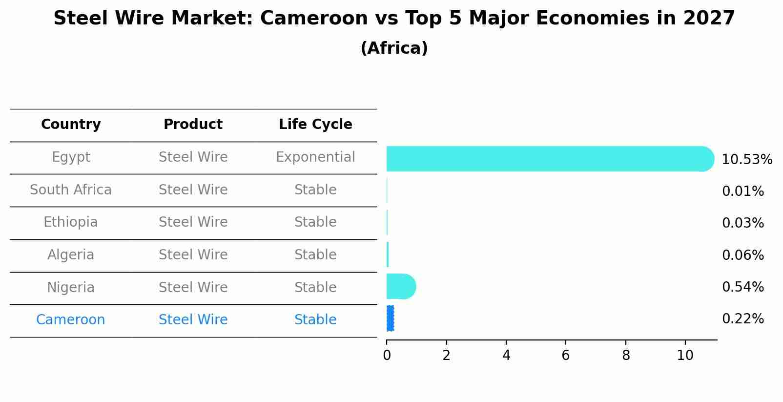 Steel Wire Market: Cameroon vs Top 5 Major Economies in 2027 (Africa)