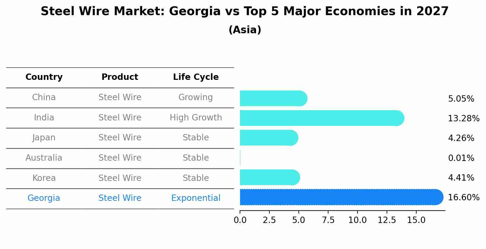 Steel Wire Market: Georgia vs Top 5 Major Economies in 2027 (Asia)