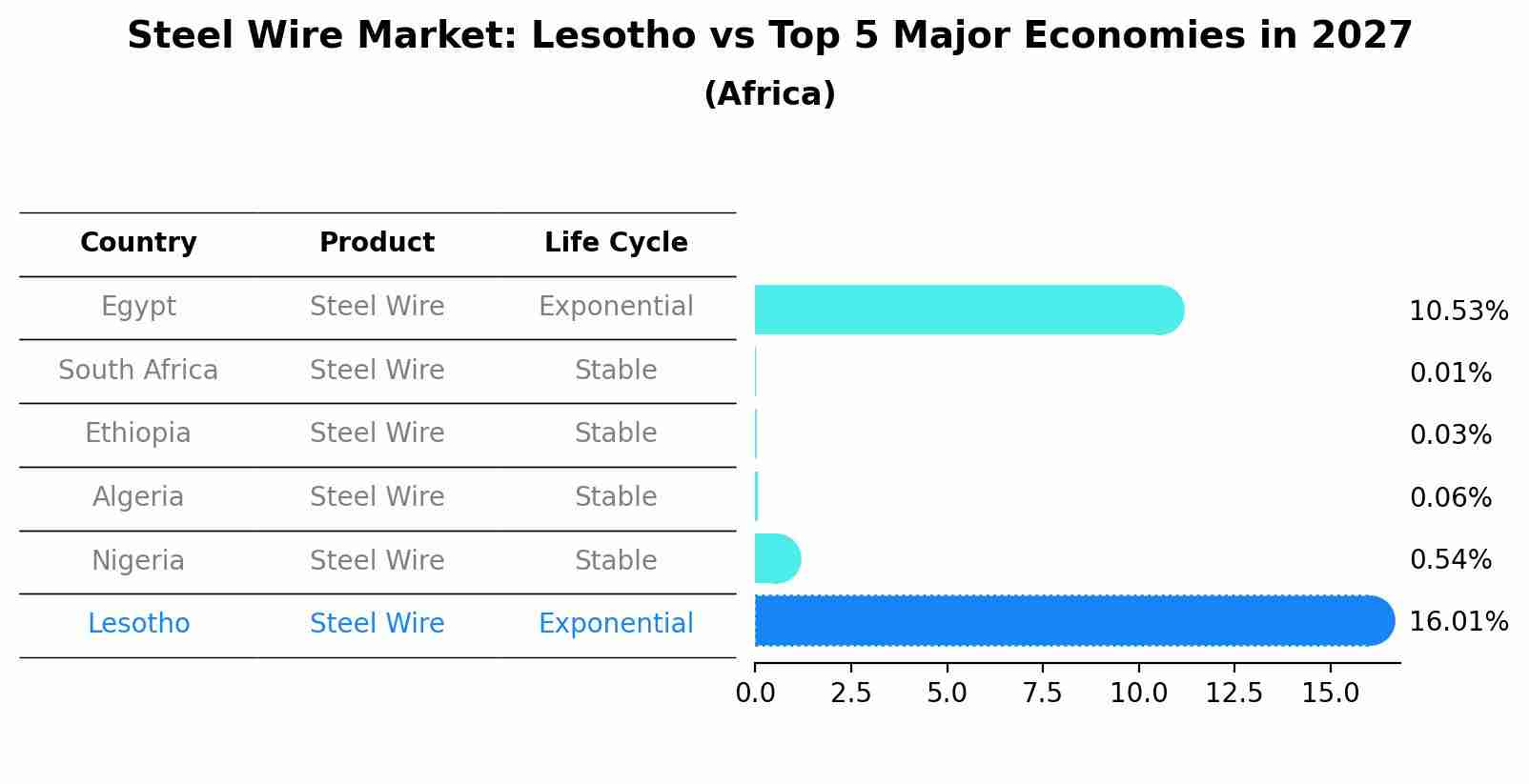 Steel Wire Market: Lesotho vs Top 5 Major Economies in 2027 (Africa)