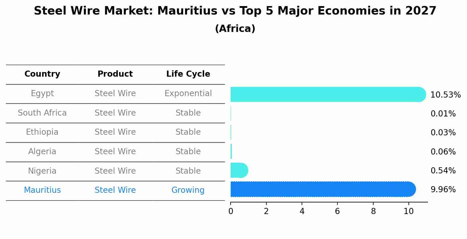 Steel Wire Market: Mauritius vs Top 5 Major Economies in 2027 (Africa)