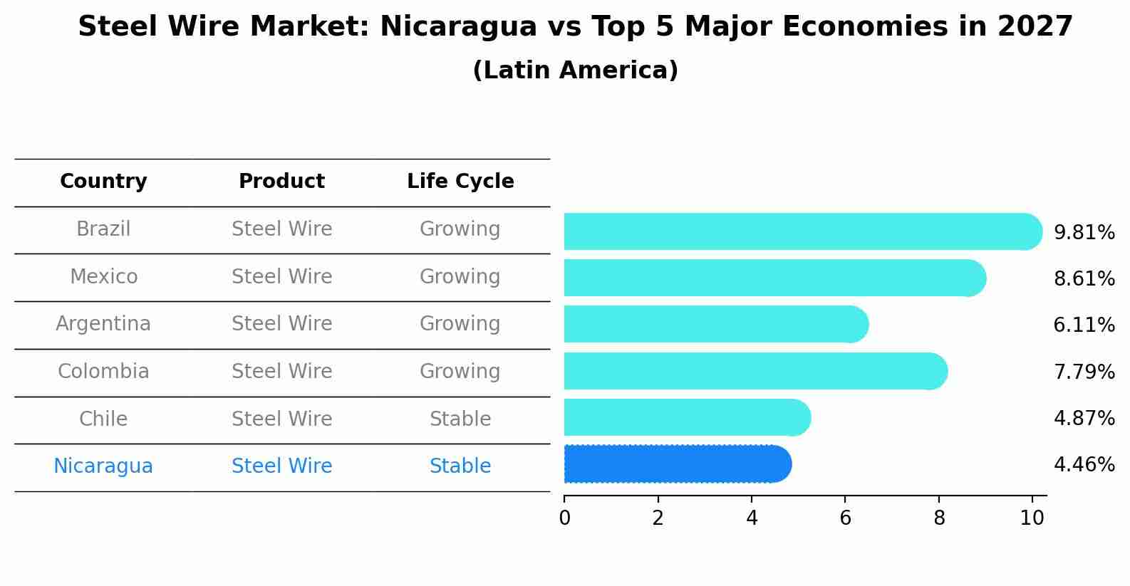 Steel Wire Market: Nicaragua vs Top 5 Major Economies in 2027 (Latin America)