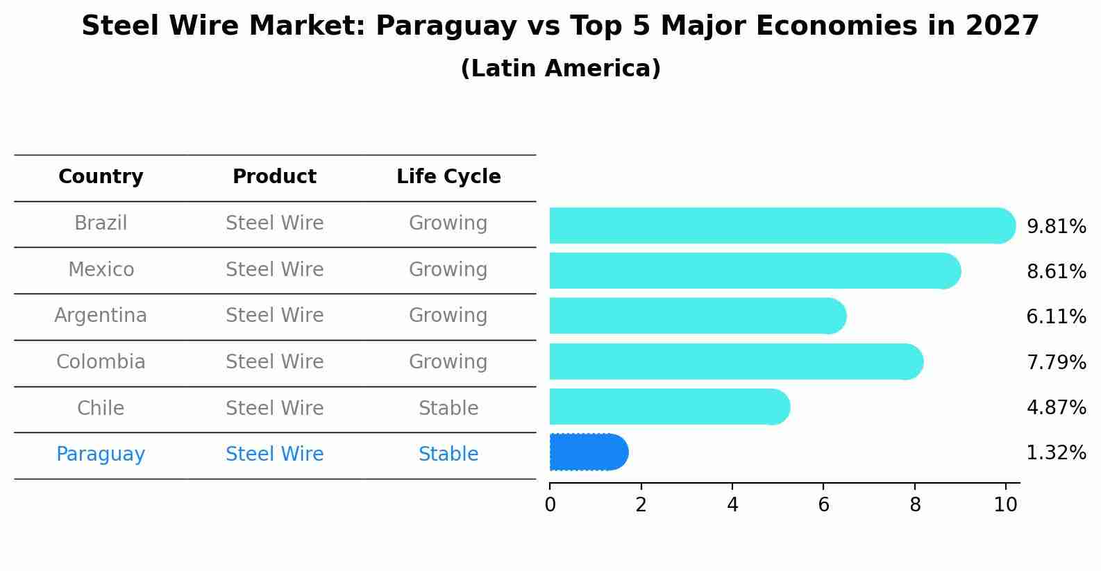Steel Wire Market: Paraguay vs Top 5 Major Economies in 2027 (Latin America)