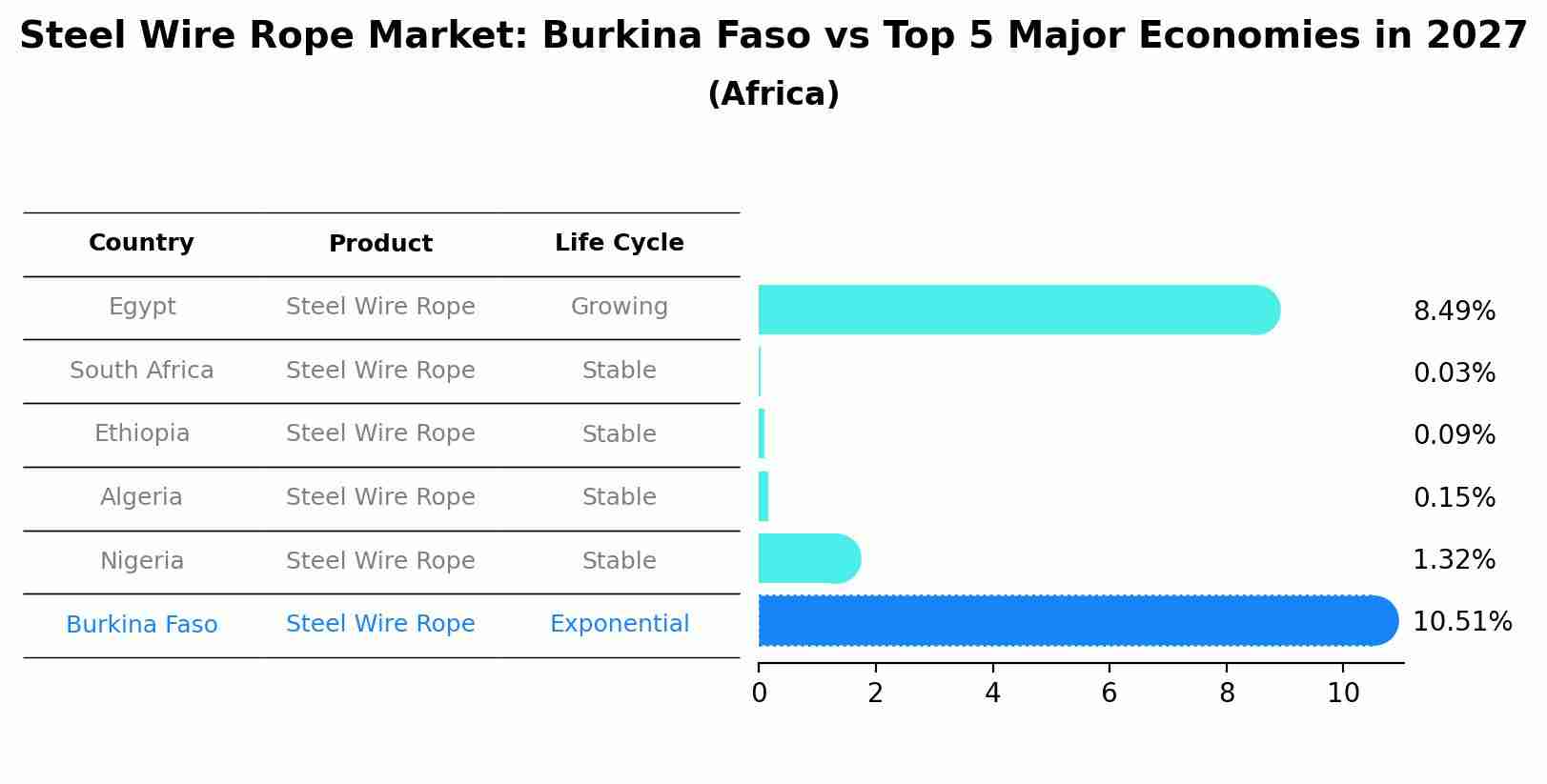 Steel Wire Rope Market: Burkina Faso vs Top 5 Major Economies in 2027 (Africa)