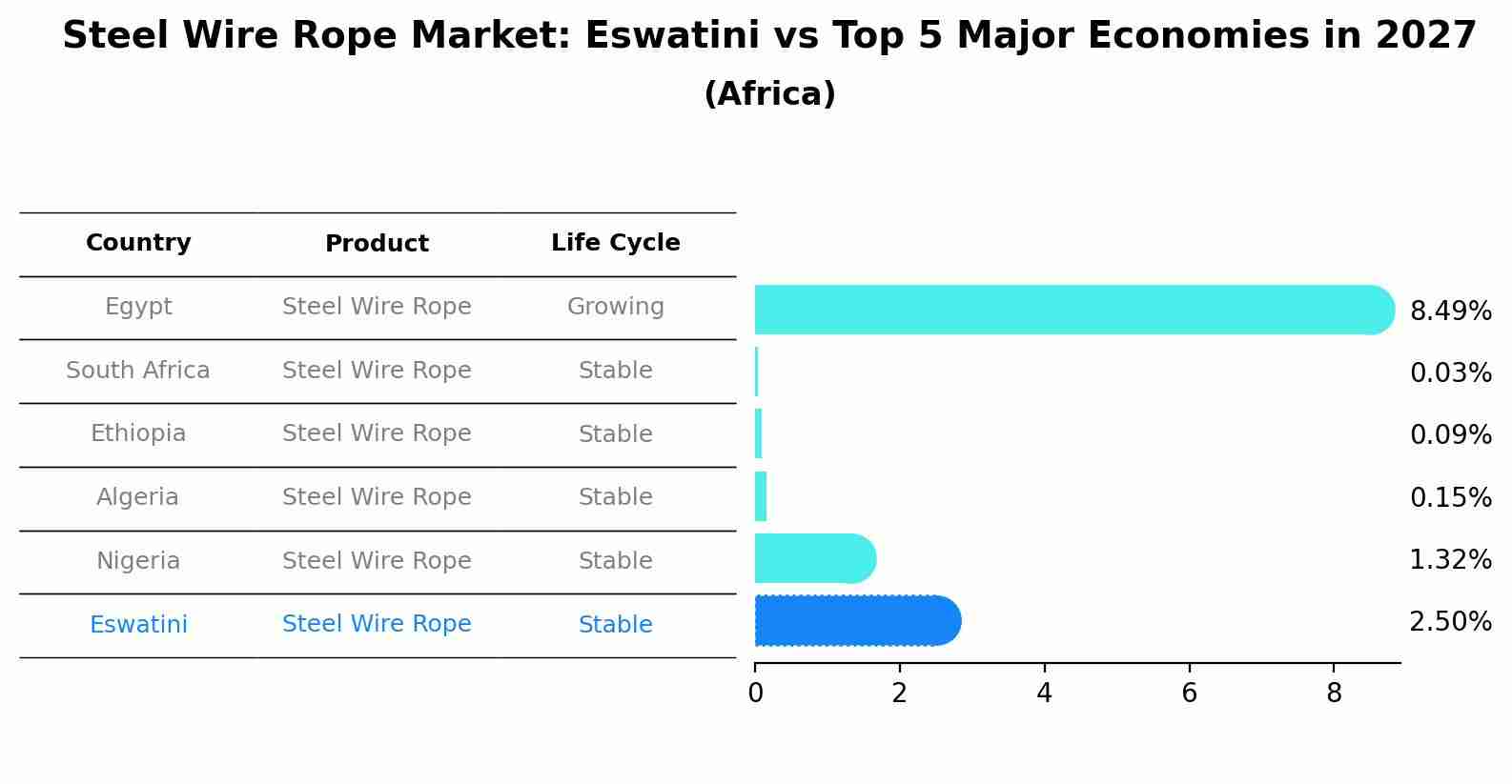 Steel Wire Rope Market: Eswatini vs Top 5 Major Economies in 2027 (Africa)