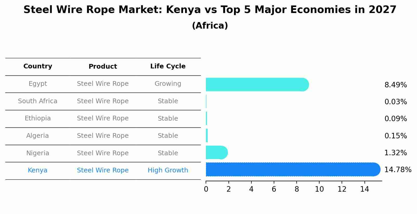 Steel Wire Rope Market: Kenya vs Top 5 Major Economies in 2027 (Africa)