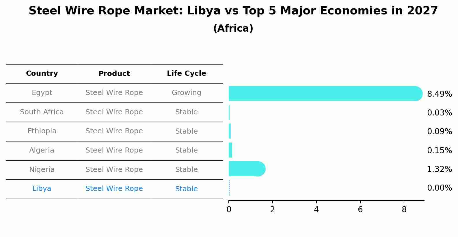 Steel Wire Rope Market: Libya vs Top 5 Major Economies in 2027 (Africa)