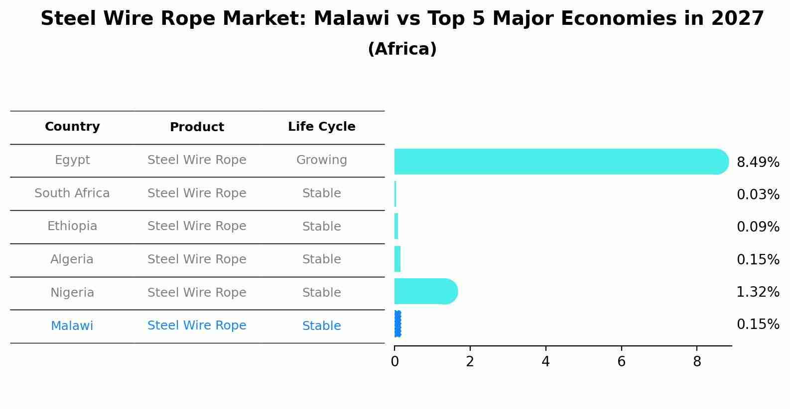 Steel Wire Rope Market: Malawi vs Top 5 Major Economies in 2027 (Africa)