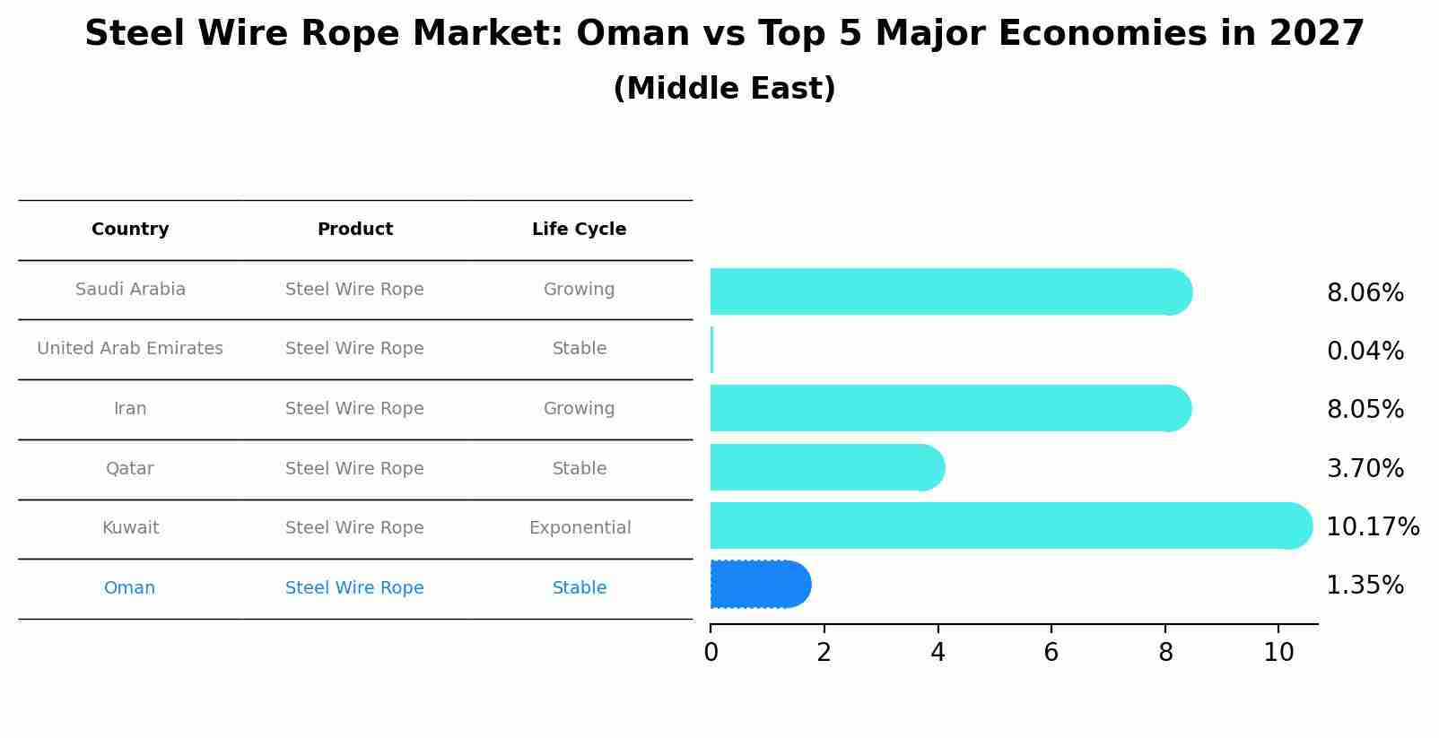 Steel Wire Rope Market: Oman vs Top 5 Major Economies in 2027 (Middle East)
