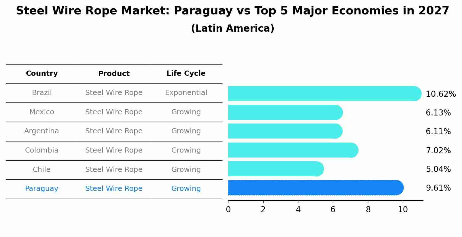 Steel Wire Rope Market: Paraguay vs Top 5 Major Economies in 2027 (Latin America)