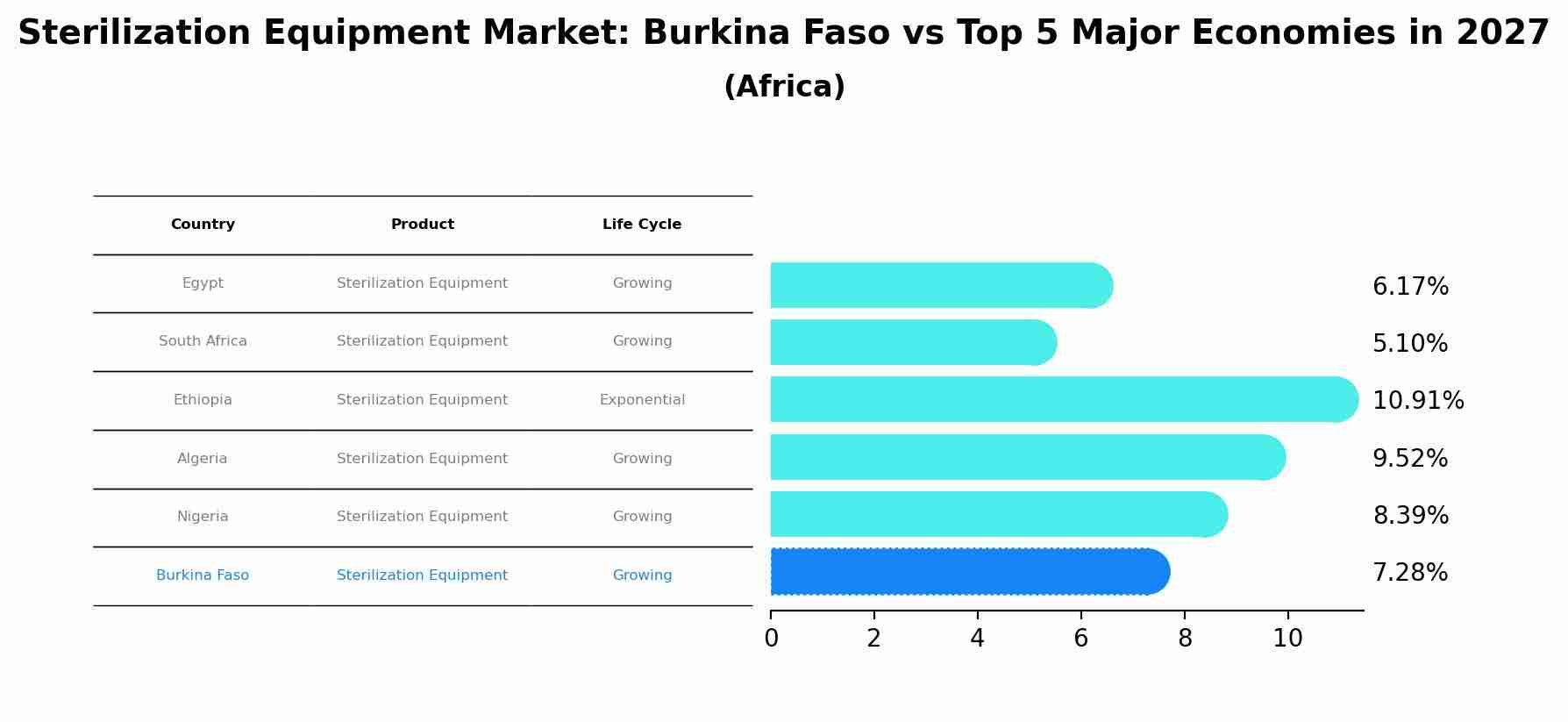 Sterilization Equipment Market: Burkina Faso vs Top 5 Major Economies in 2027 (Africa)