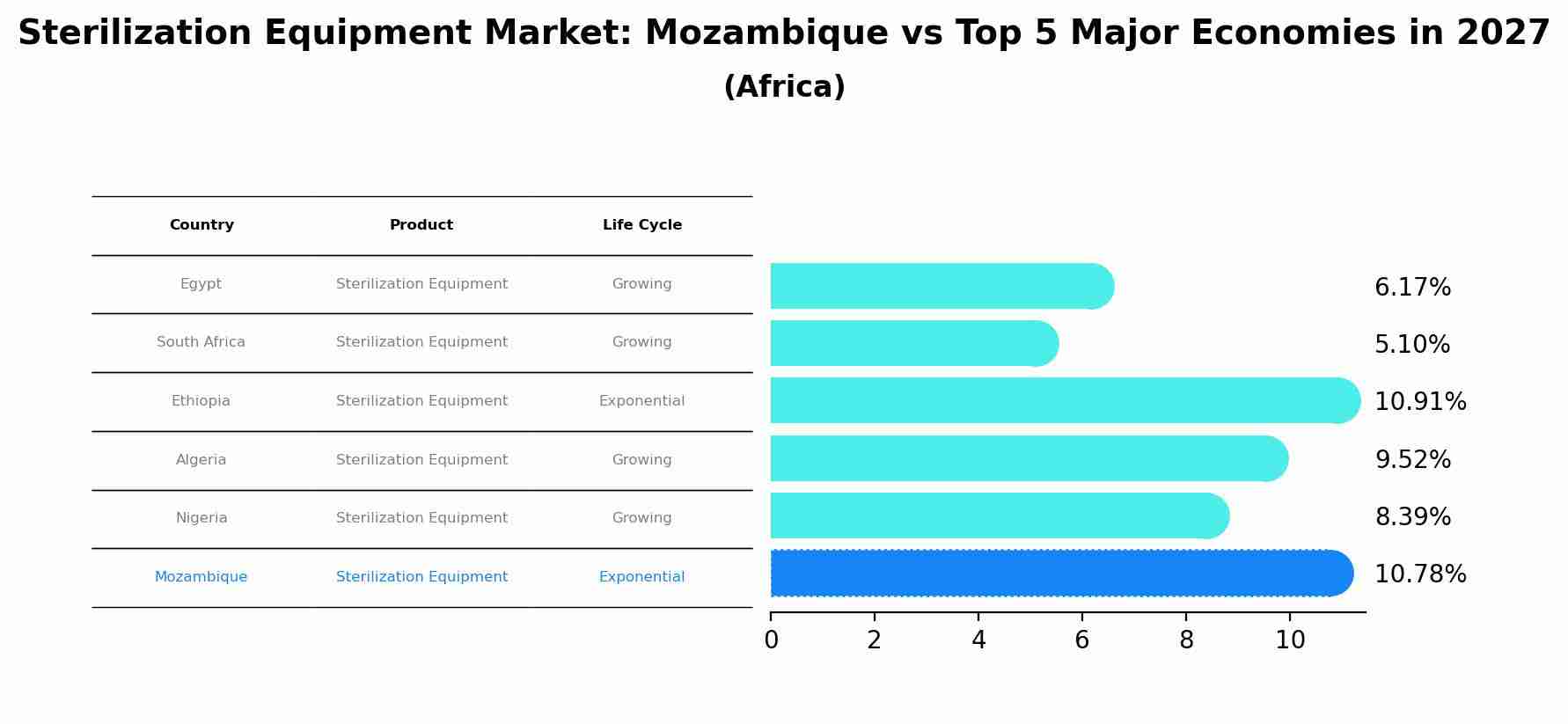 Sterilization Equipment Market: Mozambique vs Top 5 Major Economies in 2027 (Africa)