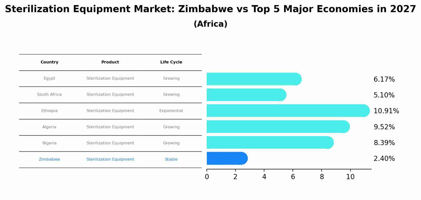 Sterilization Equipment Market: Zimbabwe vs Top 5 Major Economies in 2027 (Africa)